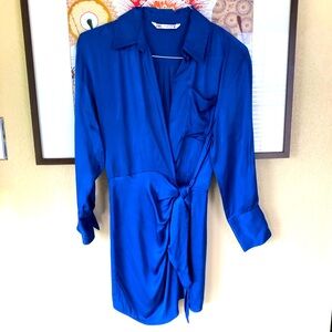🛍️ Cobalt Blue ZARA Wrap Dress S